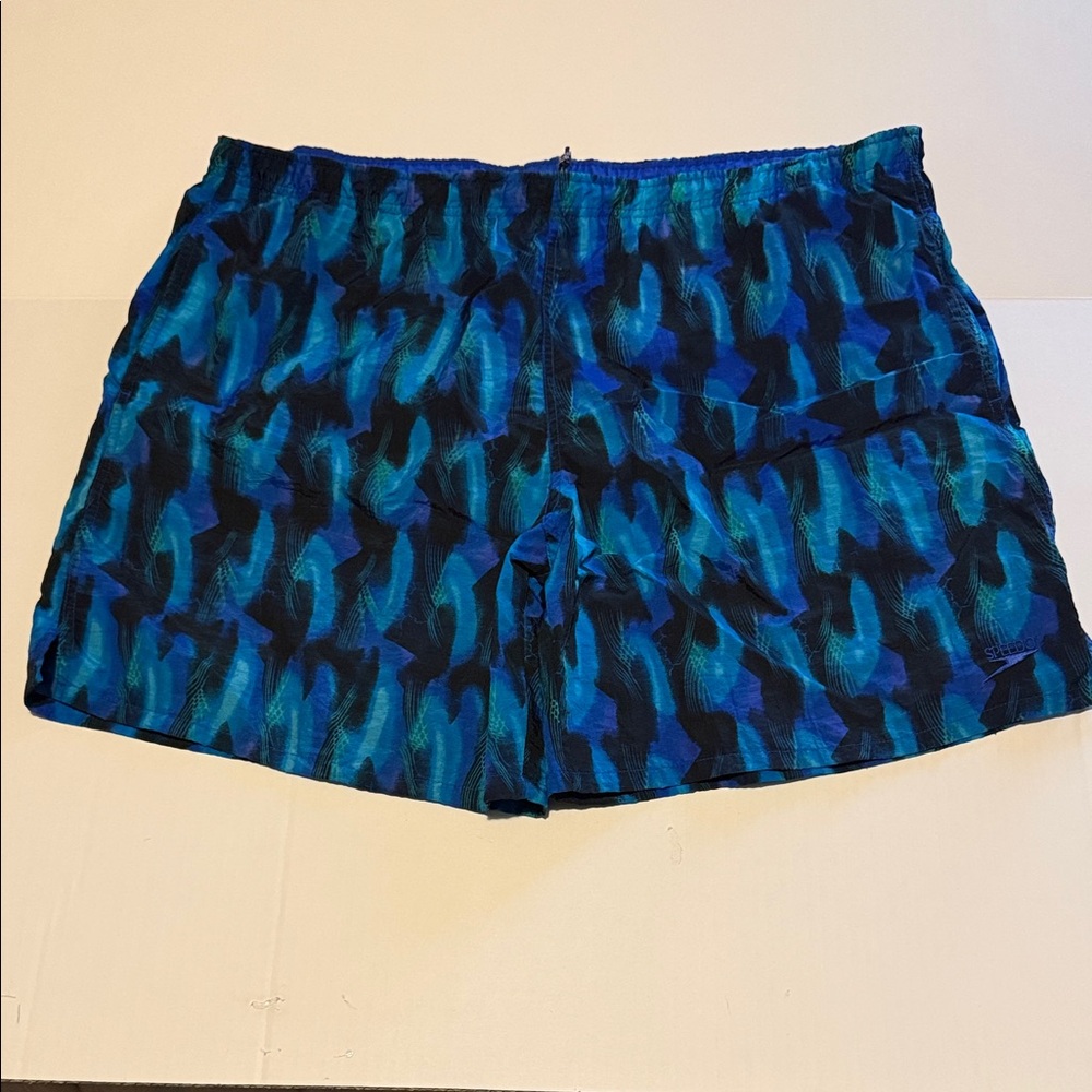 SPEEDO VTG  Swimming Trunks Shorts 1990's Summer Wear Ocean Beach Surf Teal XL